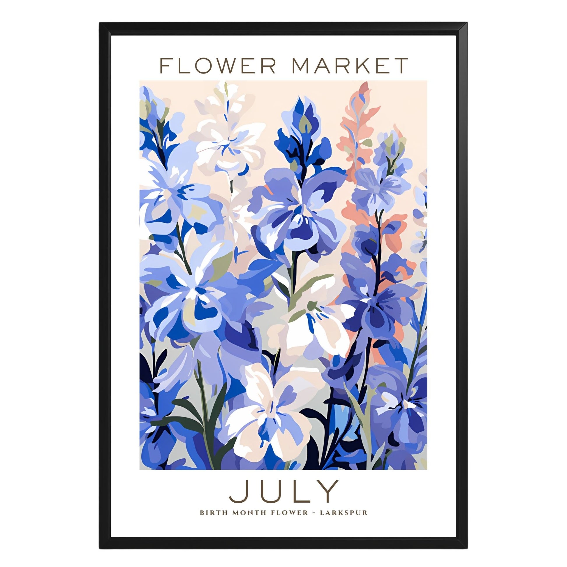 July Birthday Flower Market Poster - GroovyGrove