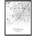 Olathe Kansas City Map Poster - GroovyGrove