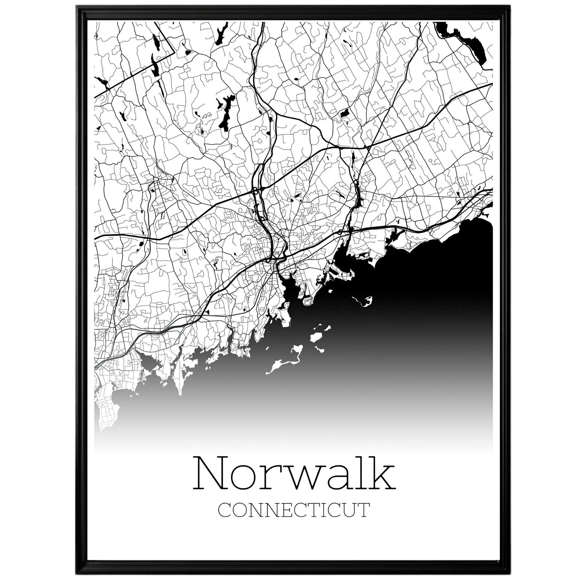 Norwalk Connecticut City Map Poster - GroovyGrove