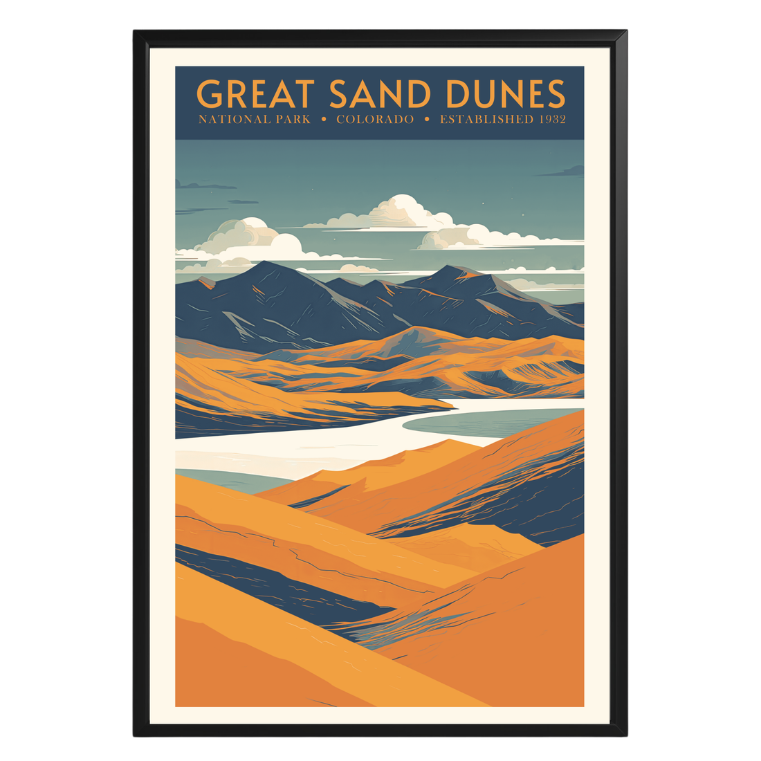 Great Sand Dunes National Park Vintage Poster - GroovyGrove