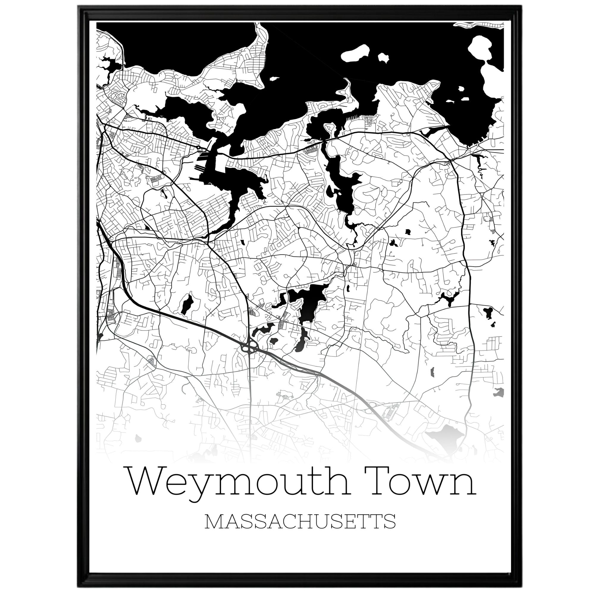 Weymouth Massachusetts City Map Poster - GroovyGrove