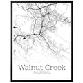 Walnut Creek California City Map Poster - GroovyGrove