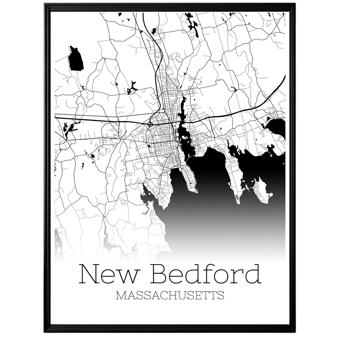 New Bedford Massachusetts City Map Poster - GroovyGrove