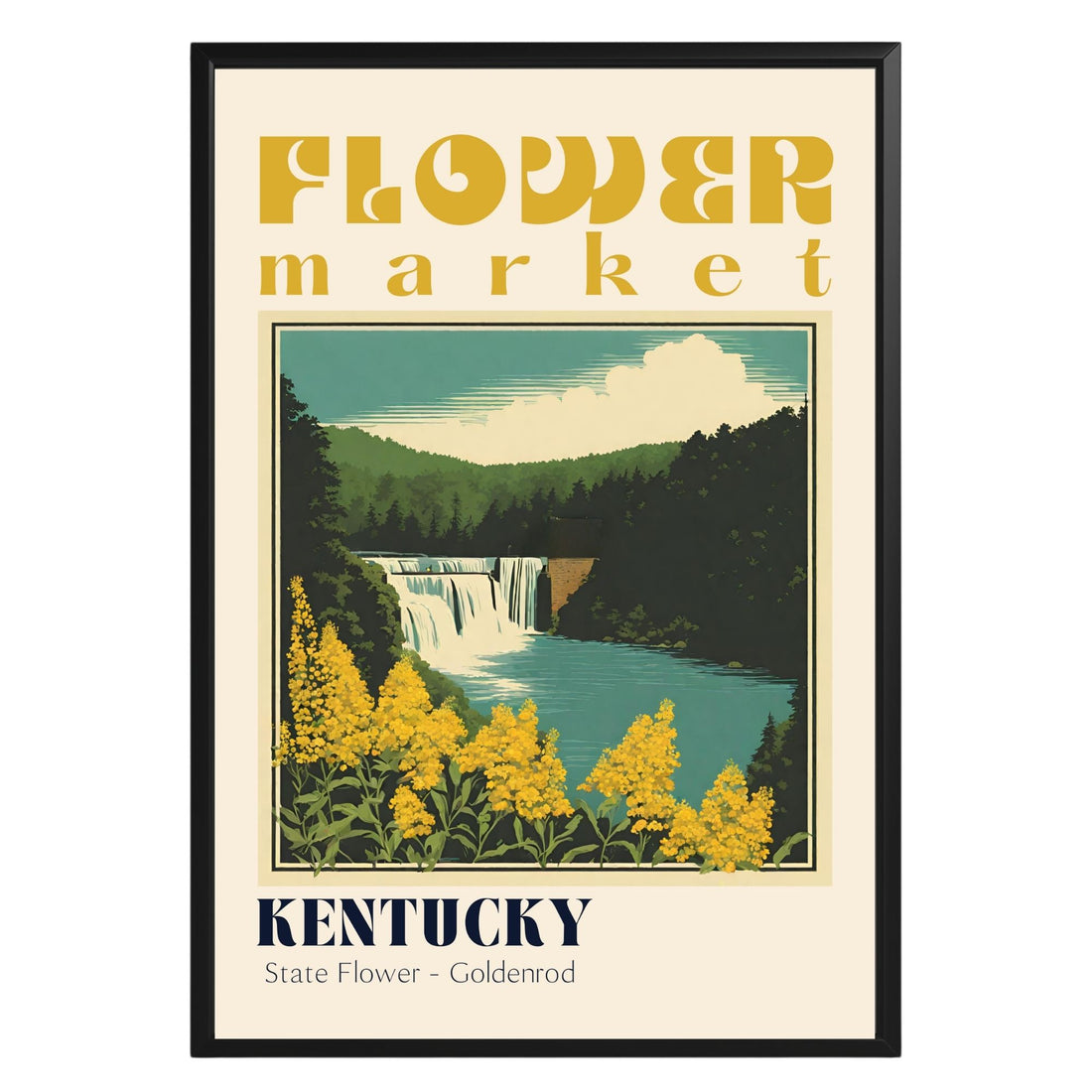 Kentucky Flower Market Vintage Poster - GroovyGrove