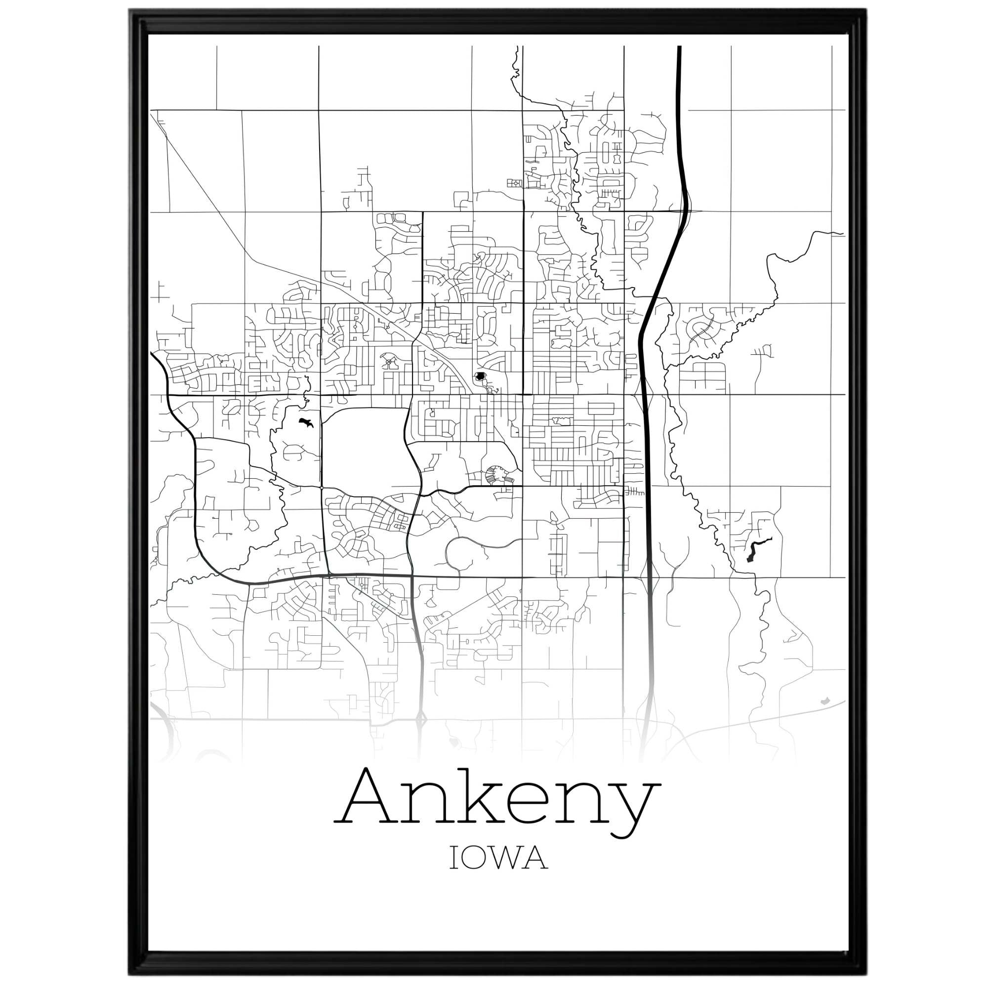 Ankeny Iowa City Map Poster - GroovyGrove