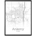 Ankeny Iowa City Map Poster - GroovyGrove