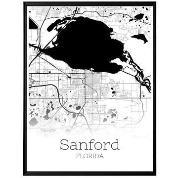 Sanford Florida City Map Poster - GroovyGrove