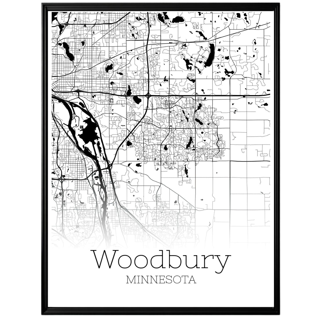 Woodbury Minnesota City Map Poster - GroovyGrove