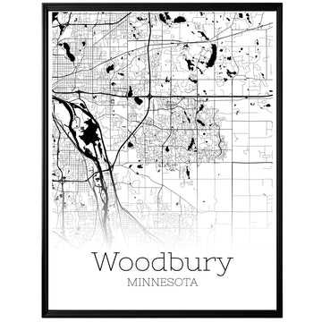 Woodbury Minnesota City Map Poster - GroovyGrove