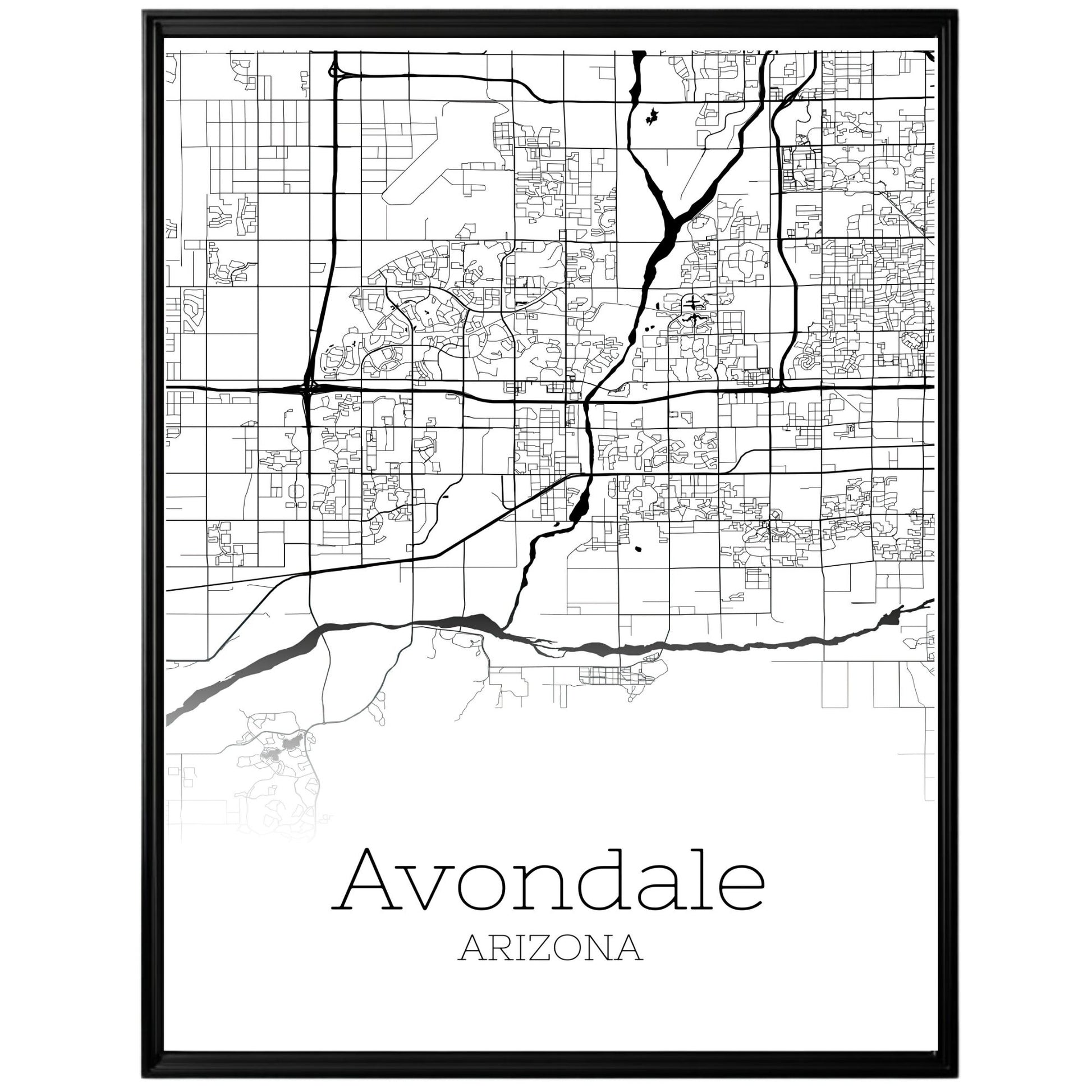 Avondale Arizona City Map Poster - GroovyGrove