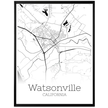 Watsonville California City Map Poster - GroovyGrove