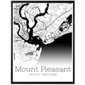 Mount Pleasant South Carolina City Map Poster - GroovyGrove