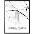 Santa Maria California City Map Poster - GroovyGrove