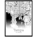 Tampa Florida City Map Poster - GroovyGrove