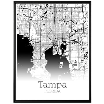 Tampa Florida City Map Poster - GroovyGrove