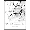 West Sacramento California City Map Poster - GroovyGrove