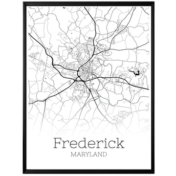 Frederick Maryland City Map Poster - GroovyGrove