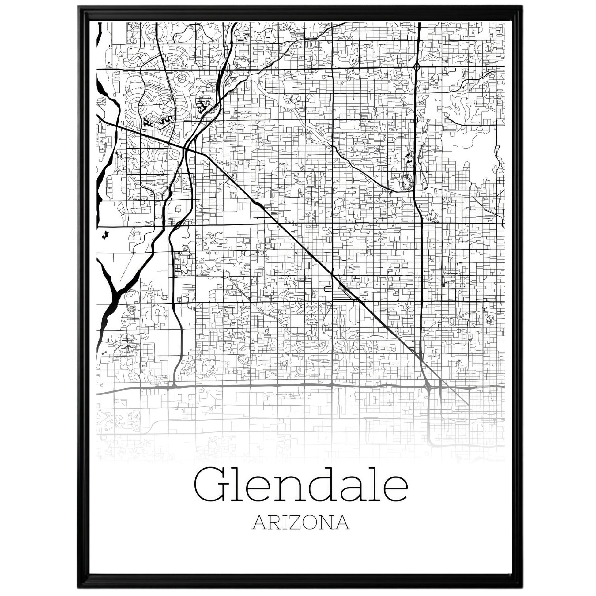 Glendale Arizona City Map Poster - GroovyGrove