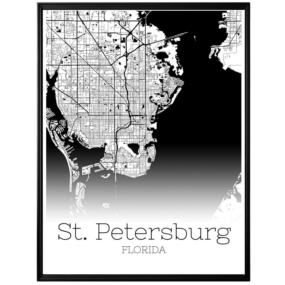 St. Petersburg Florida City Map Poster - GroovyGrove