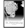 St. Petersburg Florida City Map Poster - GroovyGrove