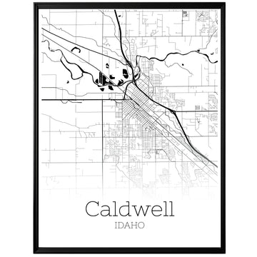 Caldwell Idaho City Map Poster - GroovyGrove