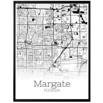 Margate Florida City Map Poster - GroovyGrove