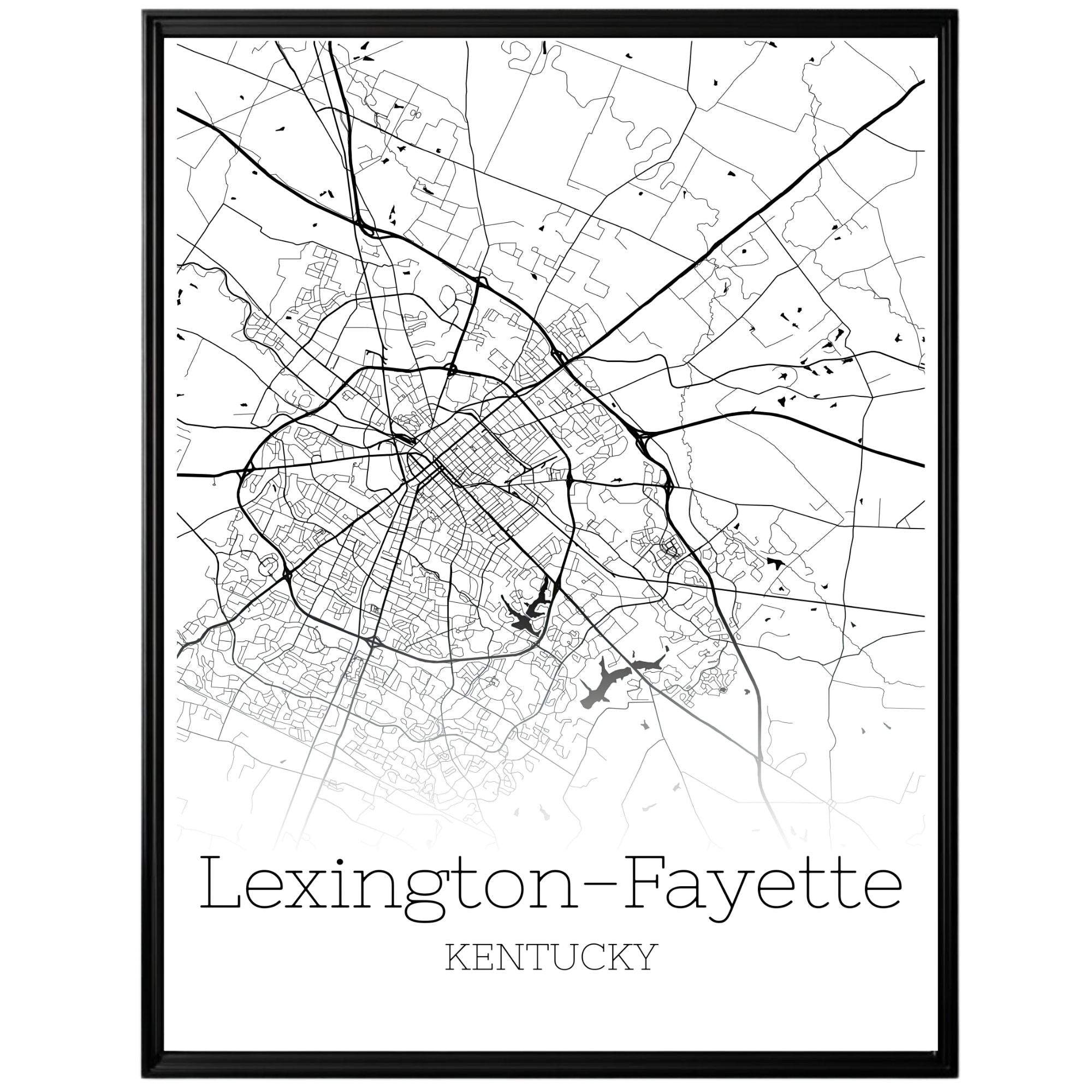 Lexington Kentucky City Map Poster - GroovyGrove