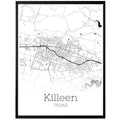 Killeen Texas City Map Poster - GroovyGrove