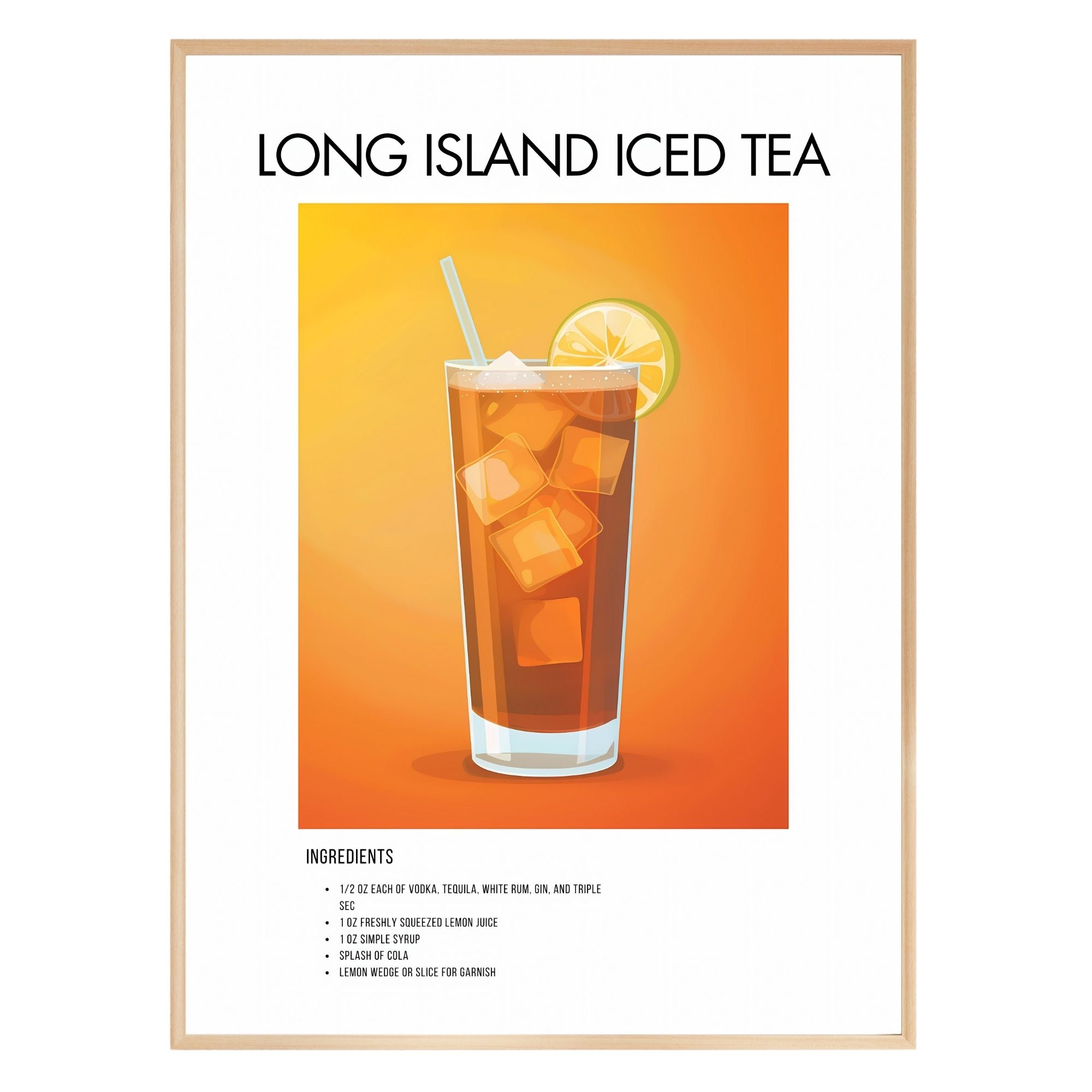 Long Island Iced Tea Retro Cocktail Poster - GroovyGrove