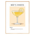 Bee's Knees Retro Cocktail Poster - GroovyGrove