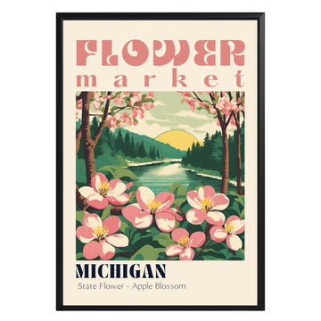 Michigan Flower Market Vintage Poster - GroovyGrove