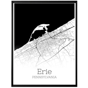 Erie Pennsylvania City Map Poster - GroovyGrove