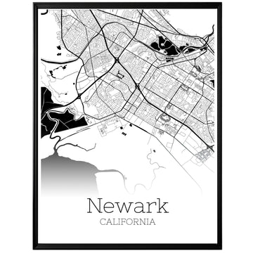 Newark California City Map Poster - GroovyGrove