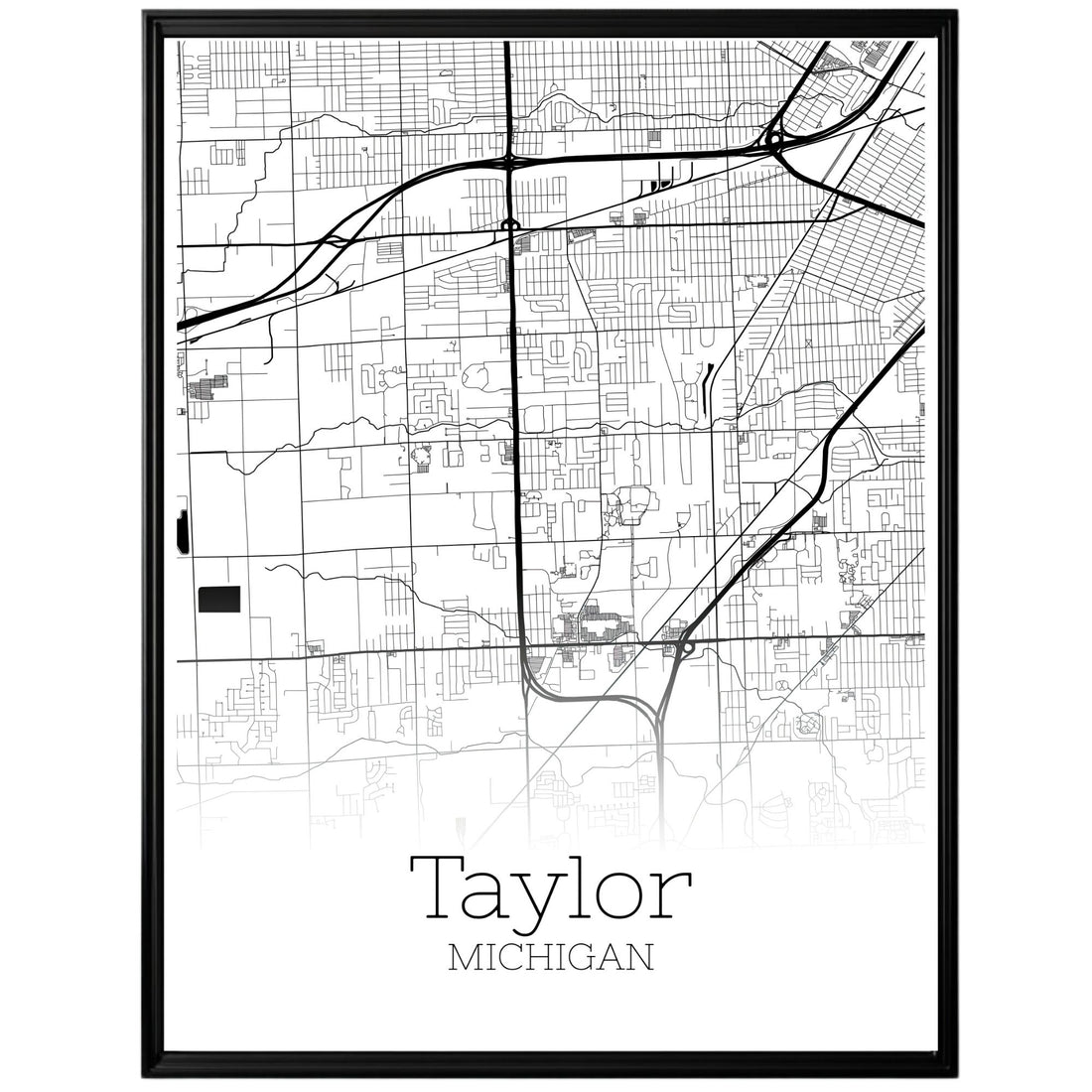 Taylor Michigan City Map Poster - GroovyGrove