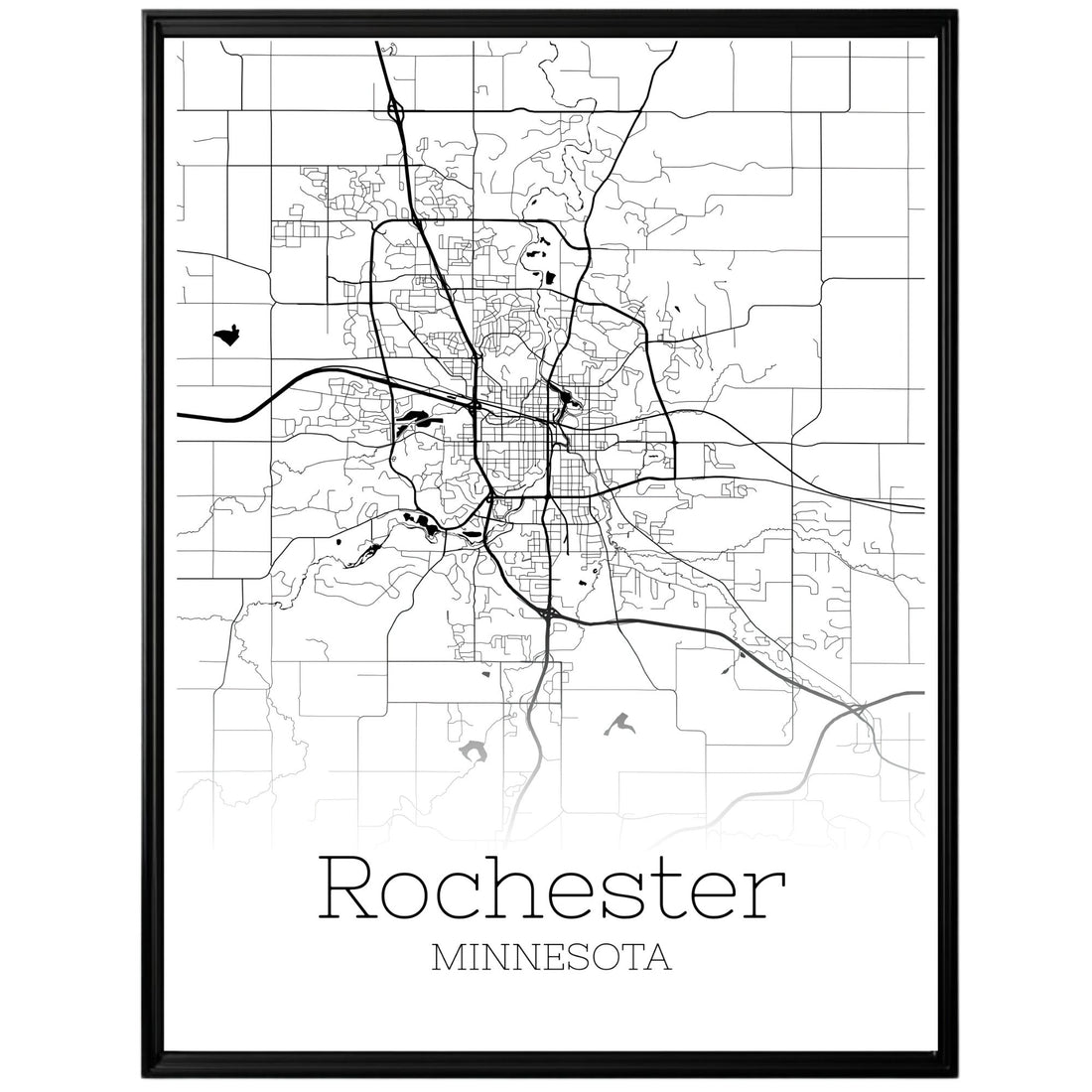 Rochester Minnesota City Map Poster - GroovyGrove