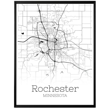 Rochester Minnesota City Map Poster - GroovyGrove