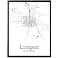 Lompoc California City Map Poster - GroovyGrove