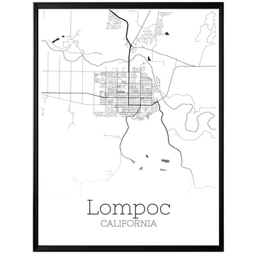 Lompoc California City Map Poster - GroovyGrove