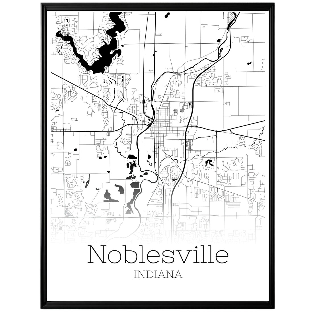 Noblesville Indiana City Map Poster - GroovyGrove