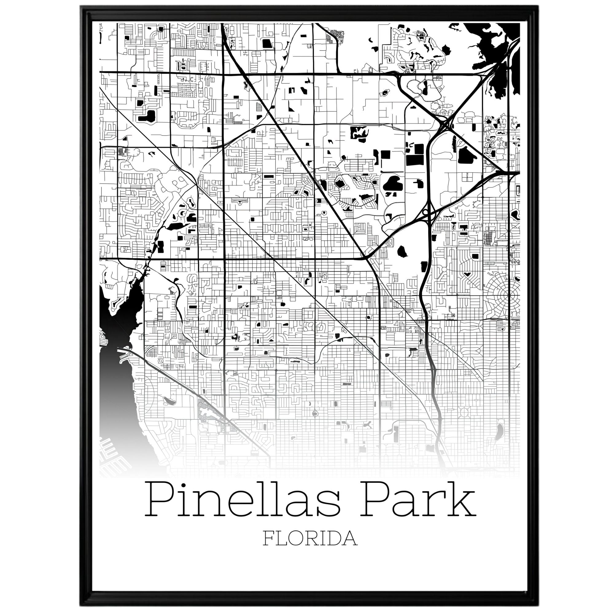 Pinellas Park Florida City Map Poster - GroovyGrove