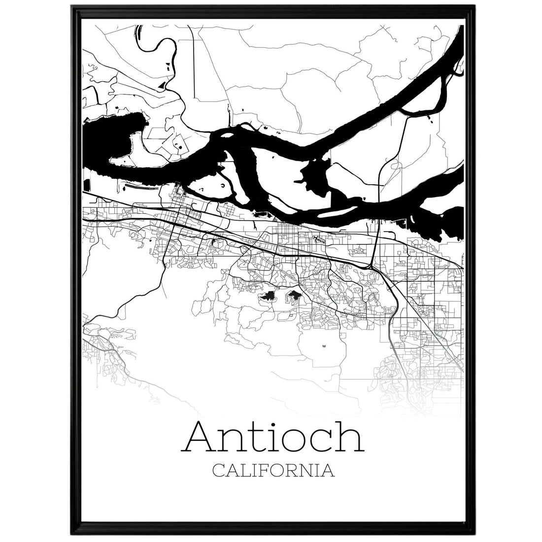 Antioch California City Map Poster - GroovyGrove