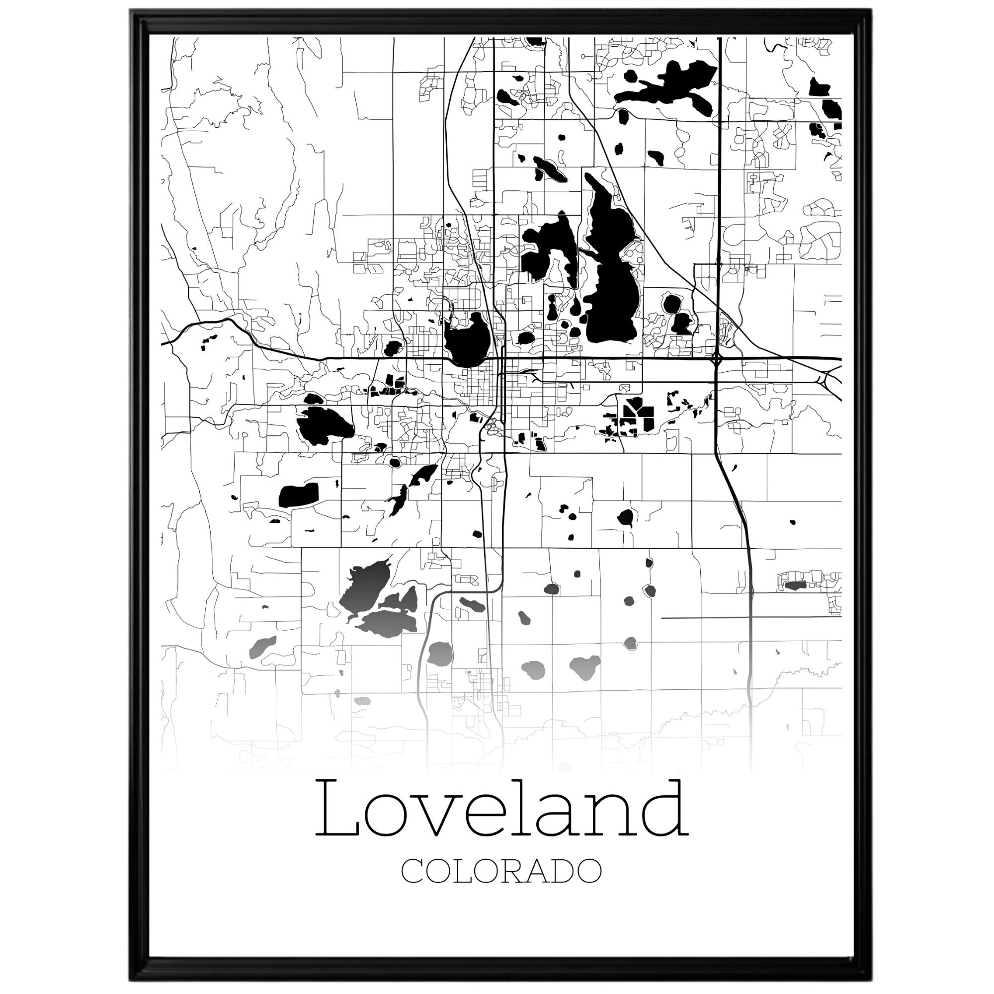 Loveland Colorado City Map Poster - GroovyGrove