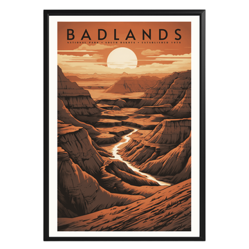 Badlands National Park Vintage Poster - GroovyGrove