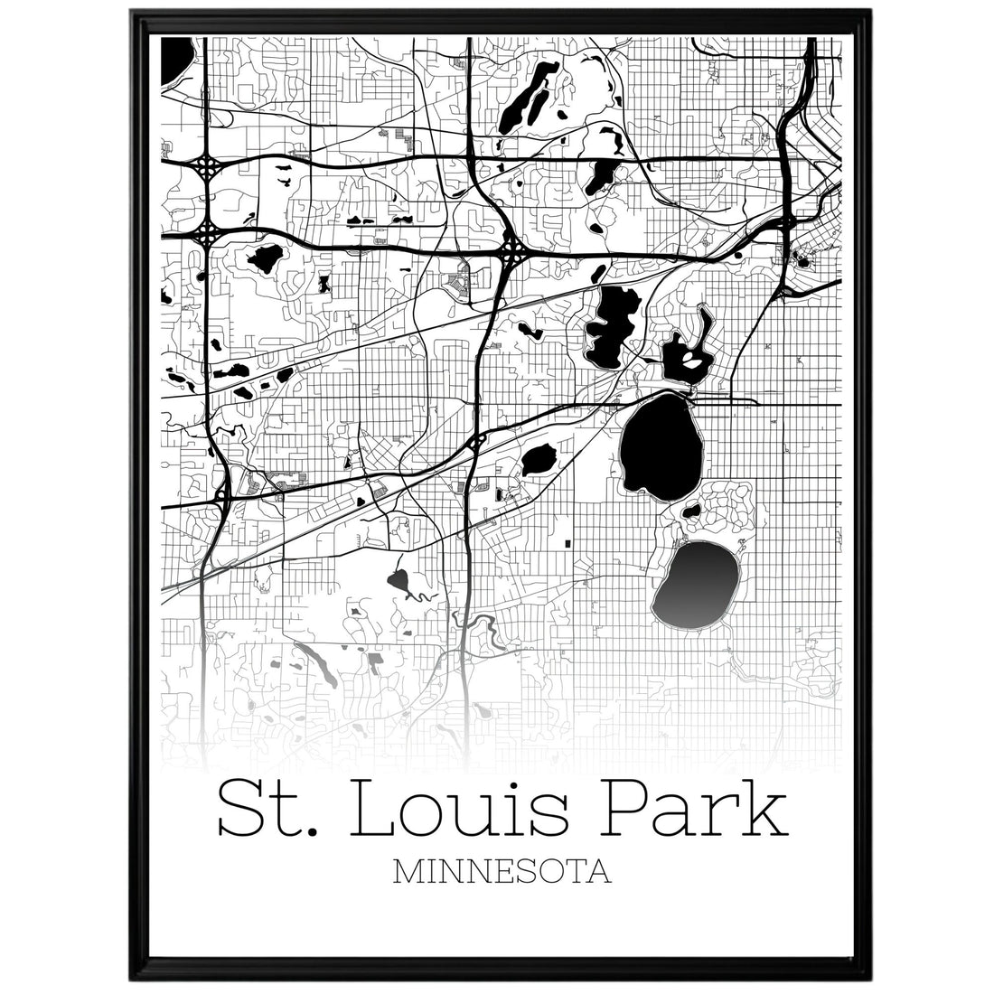 St. Louis Park Minnesota City Map Poster - GroovyGrove