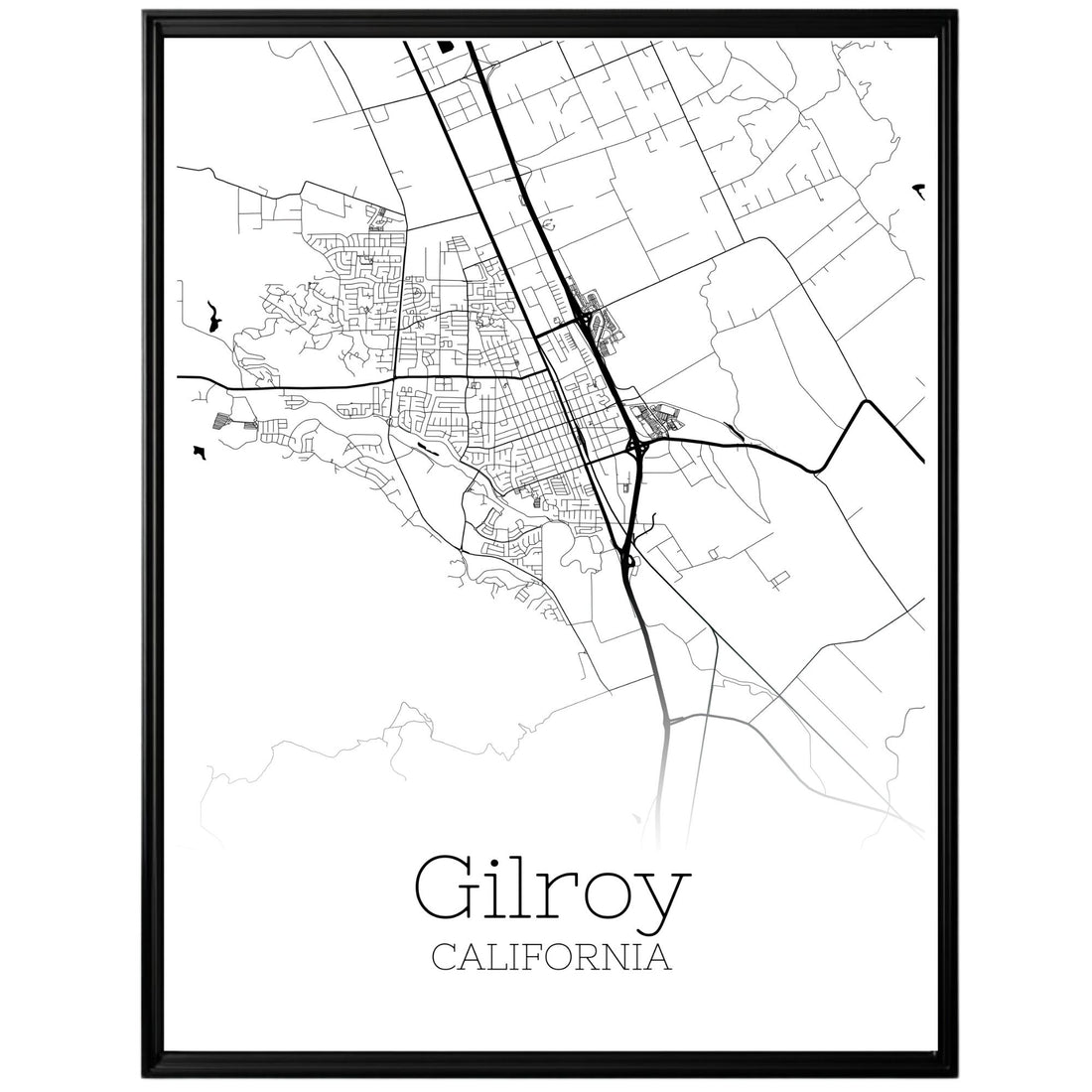 Gilroy California City Map Poster - GroovyGrove