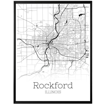 Rockford Illinois City Map Poster - GroovyGrove