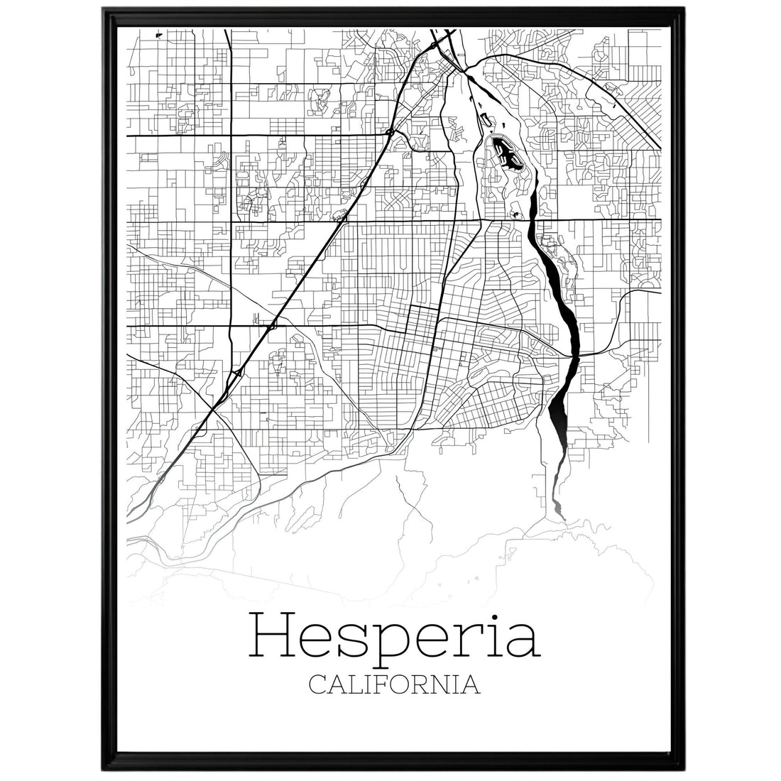 Hesperia California City Map Poster - GroovyGrove