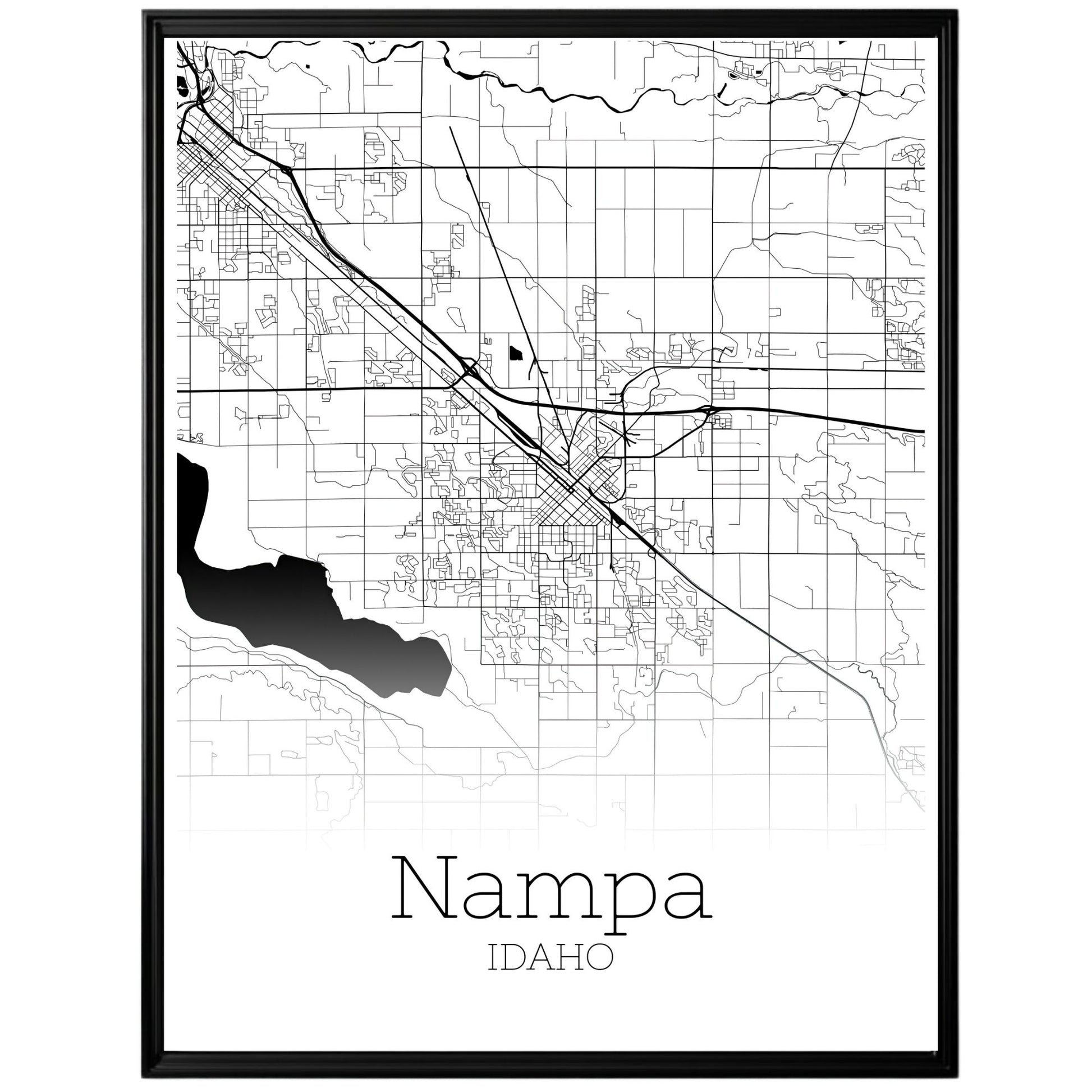 Nampa Idaho City Map Poster - GroovyGrove