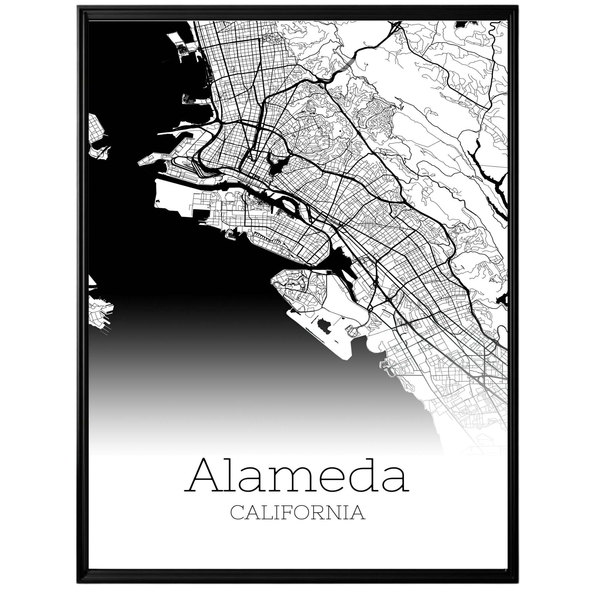 Alameda California City Map Poster - GroovyGrove