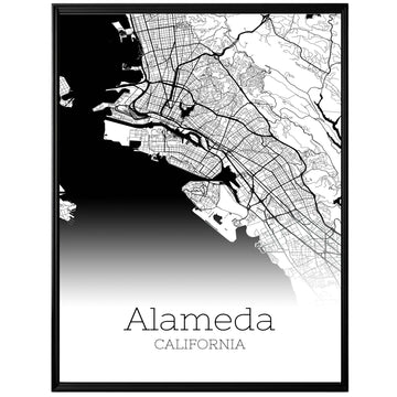 Alameda California City Map Poster - GroovyGrove